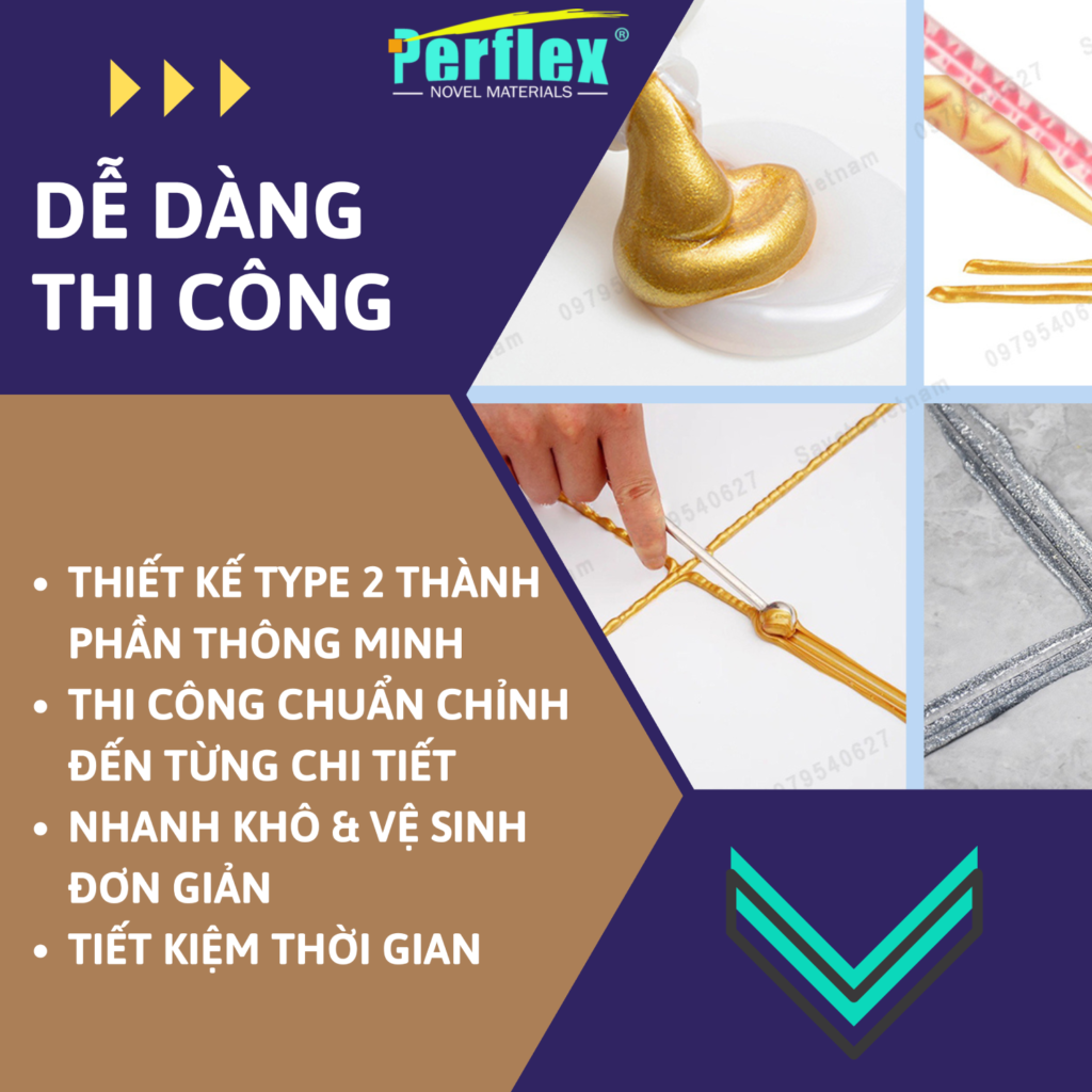 công dụng dễ dàng thi công keo chít mạch perflex